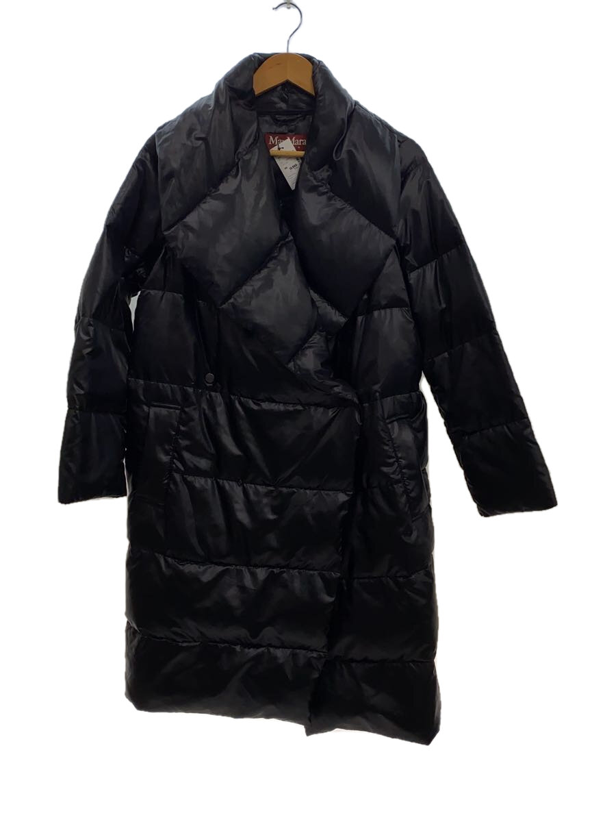 【中古】MAX MARA STUDIO◆ロングダウンジャケット/4/ポリエステル/BLK/64960393【レディースウェア】