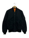 【中古】ALPHA INDUSTRIES◆フライトジャケット/M/ナイロン/BLK/無地/82790J【メンズウェア】