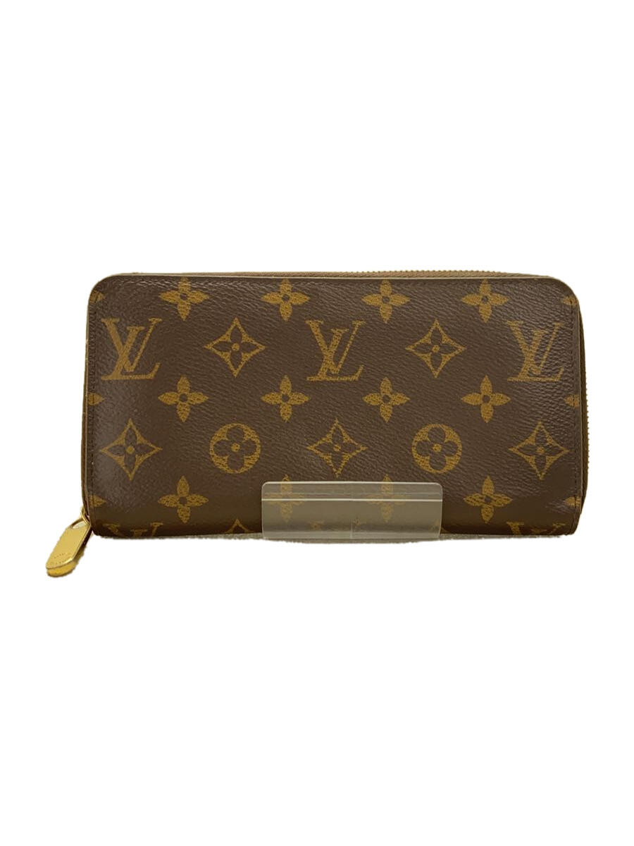 【中古】LOUIS VUITTON◆2)ジッピー・ウォレット_モノグラム・キャンバス_BRW_ブラウン/PVC/BRW/メンズ【服飾雑貨他】
