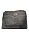 【中古】Valextra◆カードケース/レザー/BLK/メンズ【服飾雑貨他】