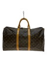 【中古】LOUIS VUITTON◆キーポル・バンドリエール50_モノグラム・キャンバス_BRW/PVC/BRW【バッグ】