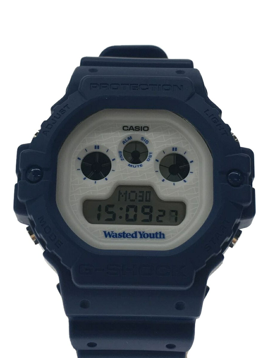 【中古】CASIO◆×Wasted Youth/クォーツ腕時計/デジタル/WHT/BLU/DW-5900WY/×Wasted【服飾雑貨他】