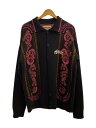 【中古】PAS DE MER◆22AW/WORLD LOOKS GREAT KNIT/カーディガン(厚手)/L/ウール/BLK/【メンズウェア】