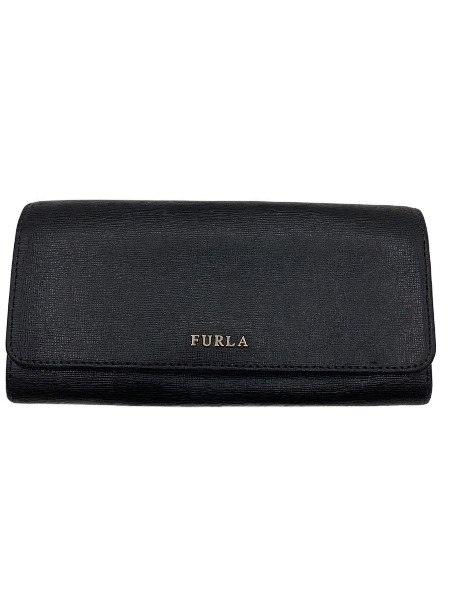 【中古】FURLA◆長財布/レザー/BLK/無地/メンズ/165-502507170010【服飾雑貨他】