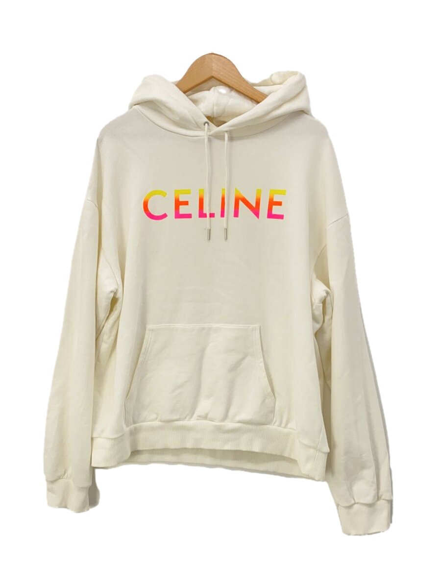 【中古】CELINE◆22AW/グラデーションロゴパーカー/XXL/コットン/WHT/2Y753670Q【メンズウェア】