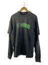 【中古】ASKYURSELF◆長袖Tシャツ/L/コットン/GRY//【メンズウェア】(4)