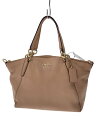 【中古】COACH◆スモールケルシーサッチェル_ネイビー/レザー/BEG/ショルダーストラップ欠品【バッグ】