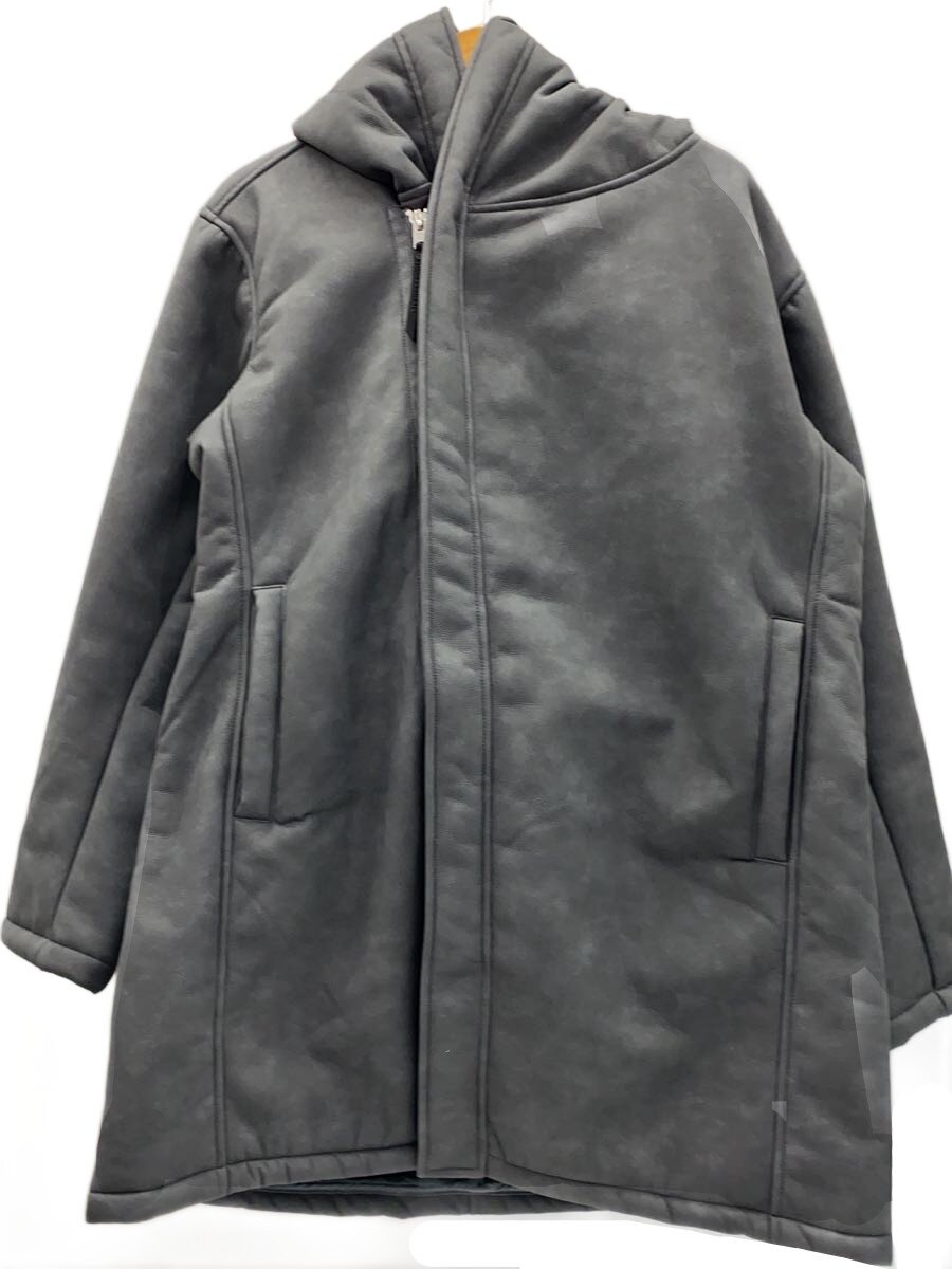 JUN HASHIMOTO◆マイクロスウェードラップコート/M/フェイクレザー/GRY
