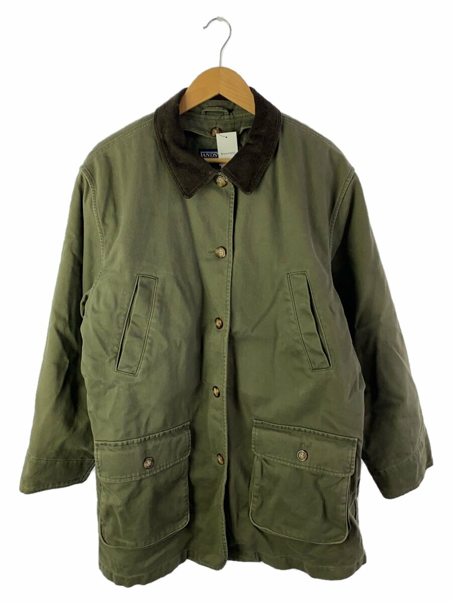 【中古】LANDS END◆ジャケット/L/コットン/KHK/無地【メンズウェア】