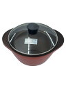 【中古】鍋/容量:3L/サイズ:22cm/3点セット/RED【キッチン用品】