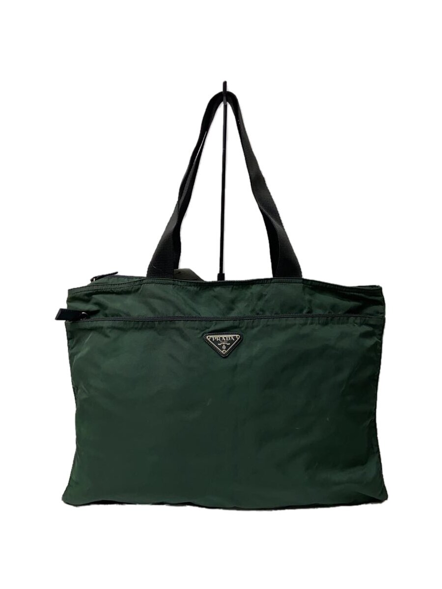 【中古】PRADA◆トートバッグ/--/GRN/プラダ/モスグリーン/緑/【バッグ】