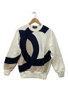 【中古】CHANEL◆18SS/スウェット/34/コットン/WHT/P58239K07676【レディースウェア】