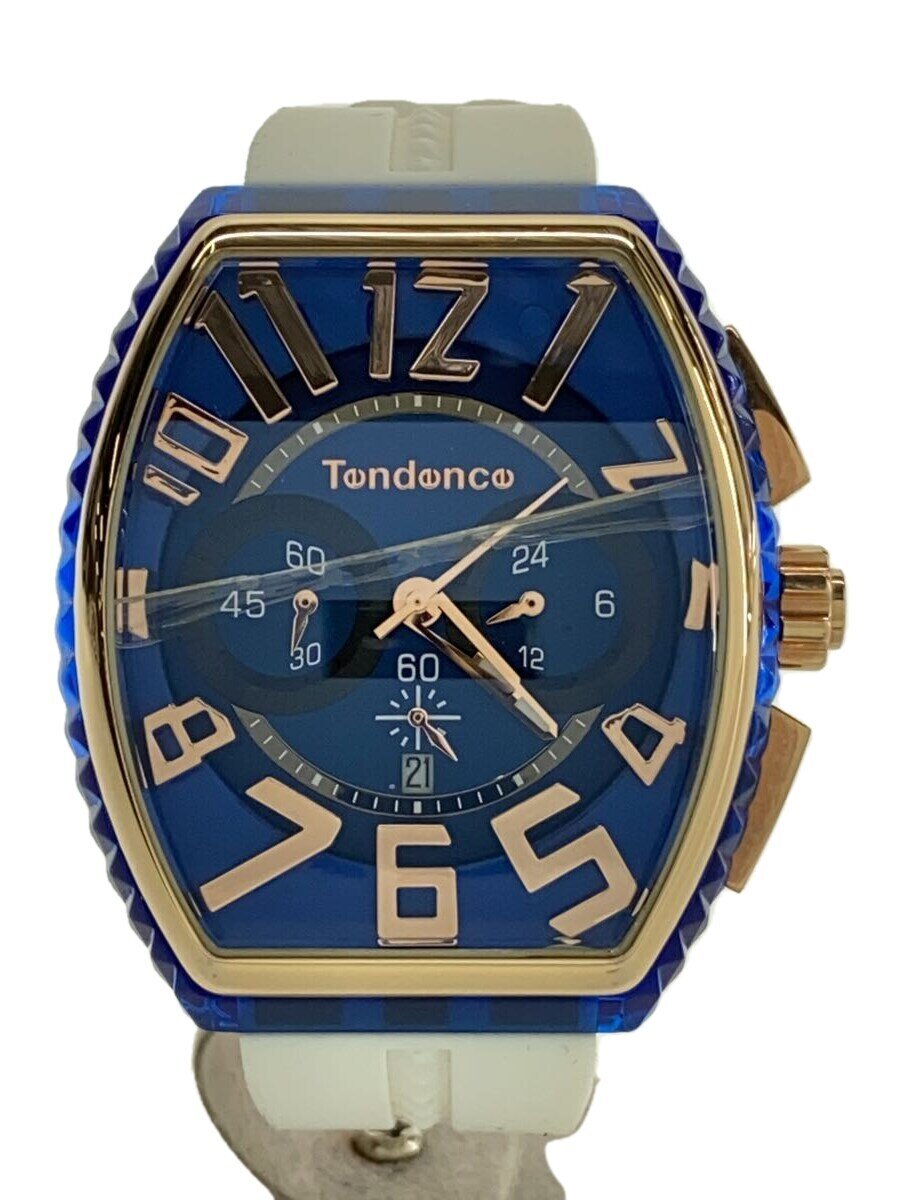 【中古】Tendence◆腕時計/アナログ/ラバー/BLU/WHT/TY860001【服飾雑貨他】
