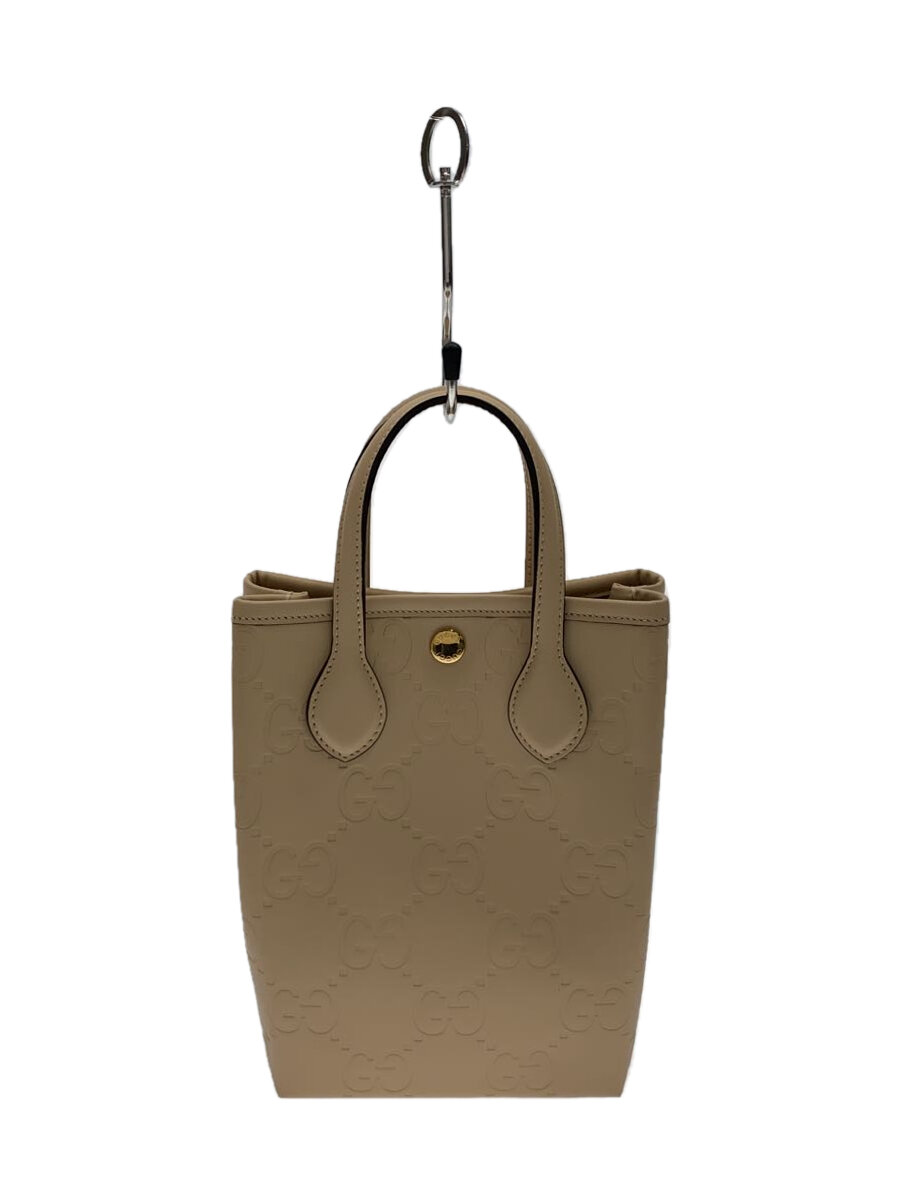 GUCCI - 【中古】GUCCI◆ショルダーバッグ/レザー/クリーム/総柄/790133//【バッグ】