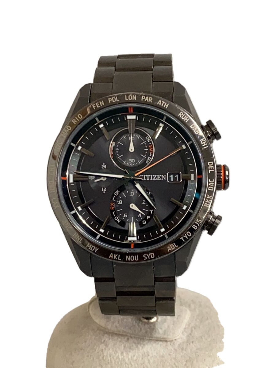 【中古】CITIZEN◆ソーラー腕時計/アテッサ/エコドライブ/アナログ/チタン/BLK/GRY/チタン/H800-TO25871【服飾雑貨他】