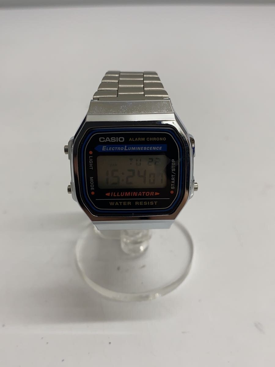 【中古】CASIO◆腕時計/デジタル/ステンレス/ブラック/シルバー/A168【服飾雑貨他】