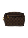 【中古】LOUIS VUITTON◆ポシェット・ビエ・マカオ_ダミエ・エベヌ_BRW/PVC/BRW【バッグ】