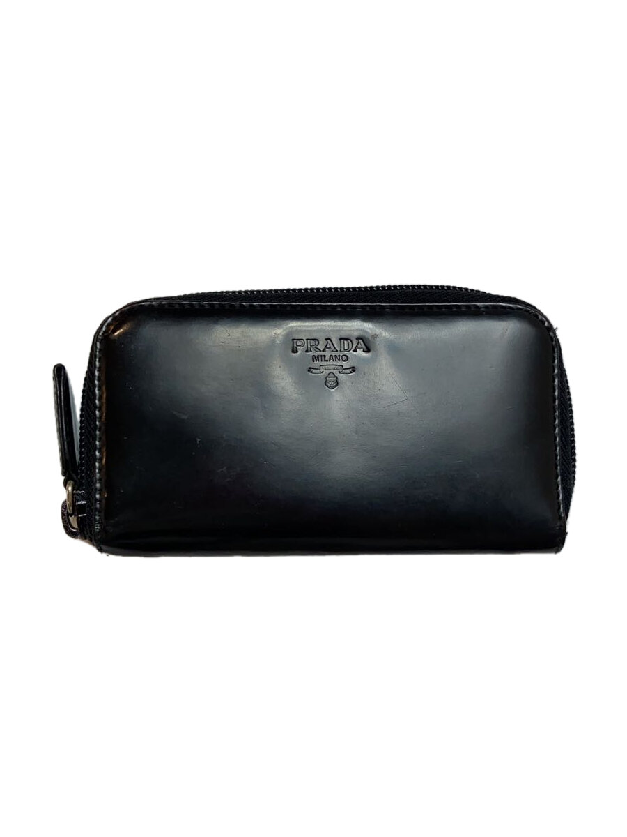 【中古】PRADA◆キーケース/エナメル/BLK/メンズ【服飾雑貨他】