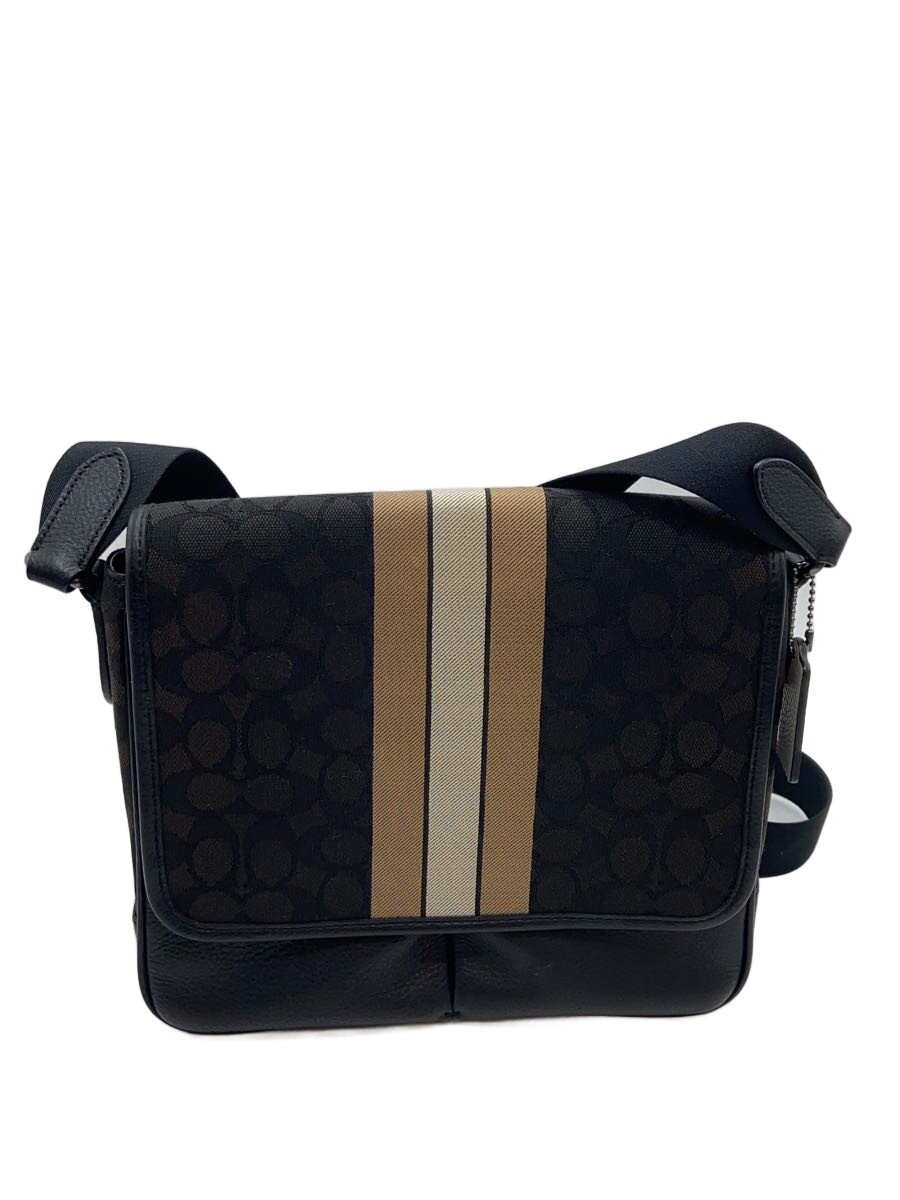 【中古】COACH◆ショルダーバッグ/キャンバス/BLK/総柄/C6583【バッグ】