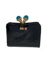 【中古】ANNA SUI◆がまぐち2つ折り財布/レザー/BLK/レディース【服飾雑貨他】