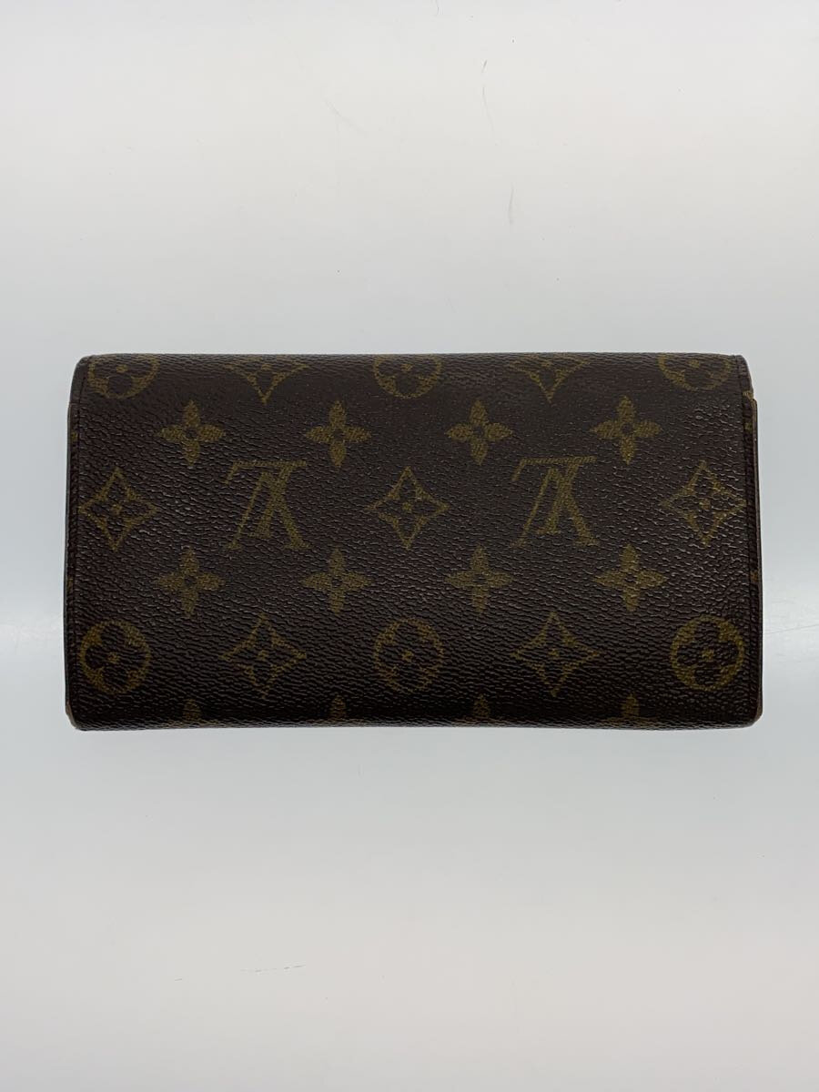 【中古】LOUIS VUITTON◆1)ポルト・フォイユ・サラ_モノグラム・キャンバス_BRW/PVC/BRW/総柄/メンズ【服飾雑貨他】