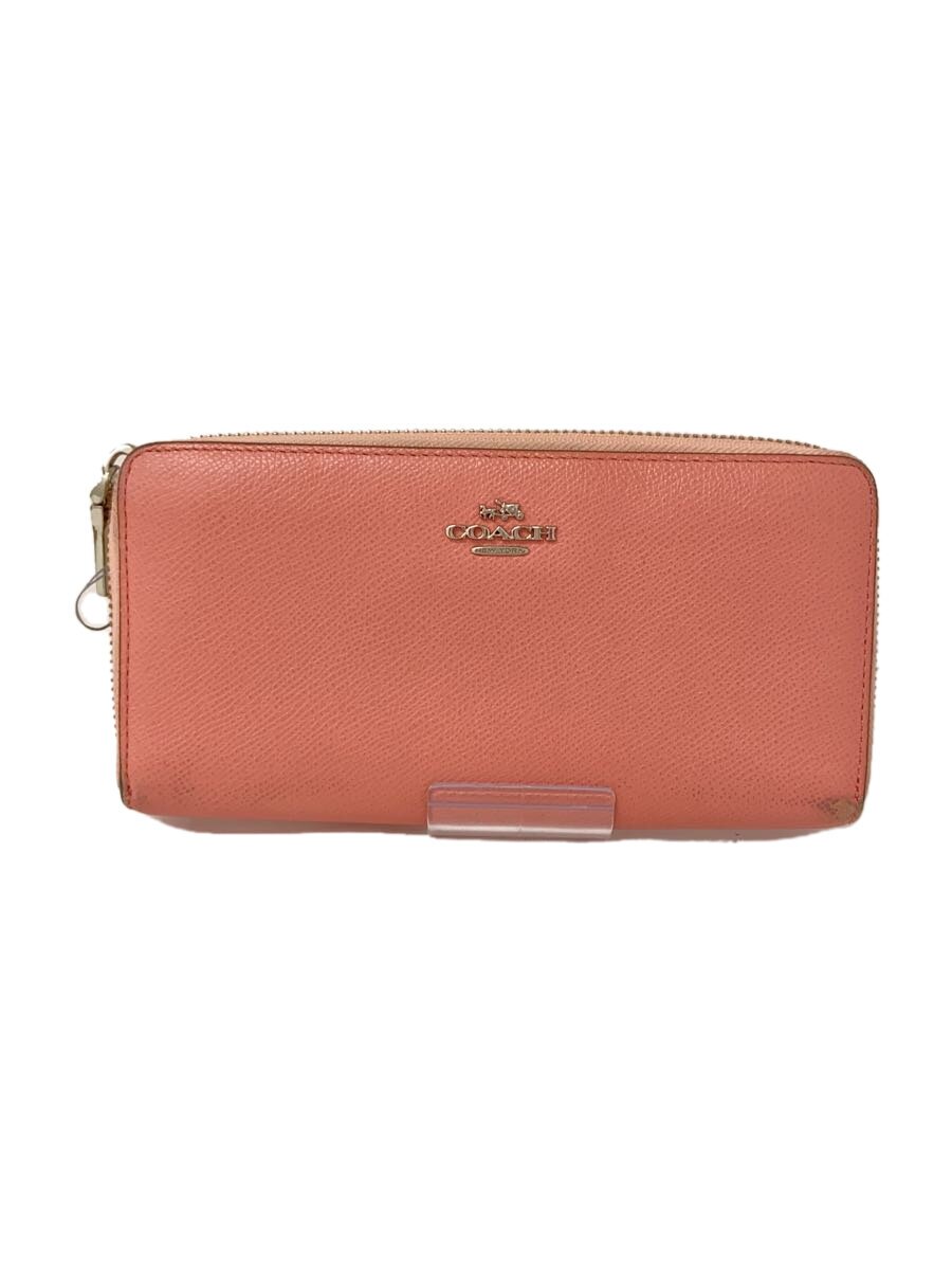 【中古】COACH◆長財布/レザー/PNK/レディース/52372【服飾雑貨他】