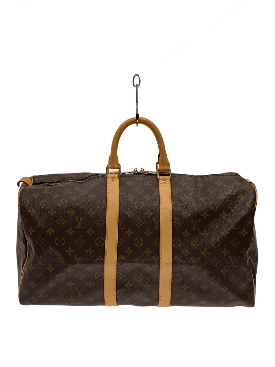【中古】LOUIS VUITTON◆キーポル50_モノグラム・キャンバス/PVC/BRW/総柄//【バッグ】