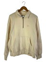 【中古】STUSSY◆ハーフジップスウェット/M/コットン/CRM/118386//【メンズウェア】