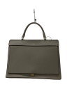 【中古】FURLA◆トートバッグ/レザー/グレー/無地【バッグ】
