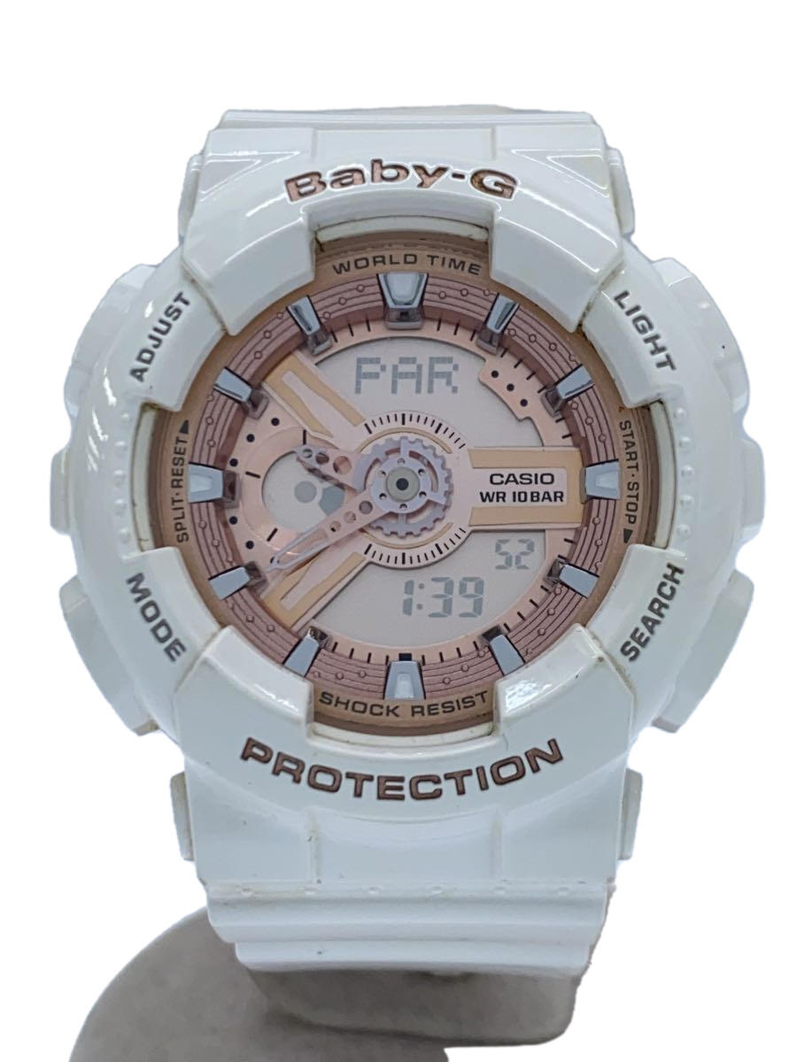 【中古】CASIO◆クォーツ腕時計・Baby-G/デジアナ/WHT【服飾雑貨他】