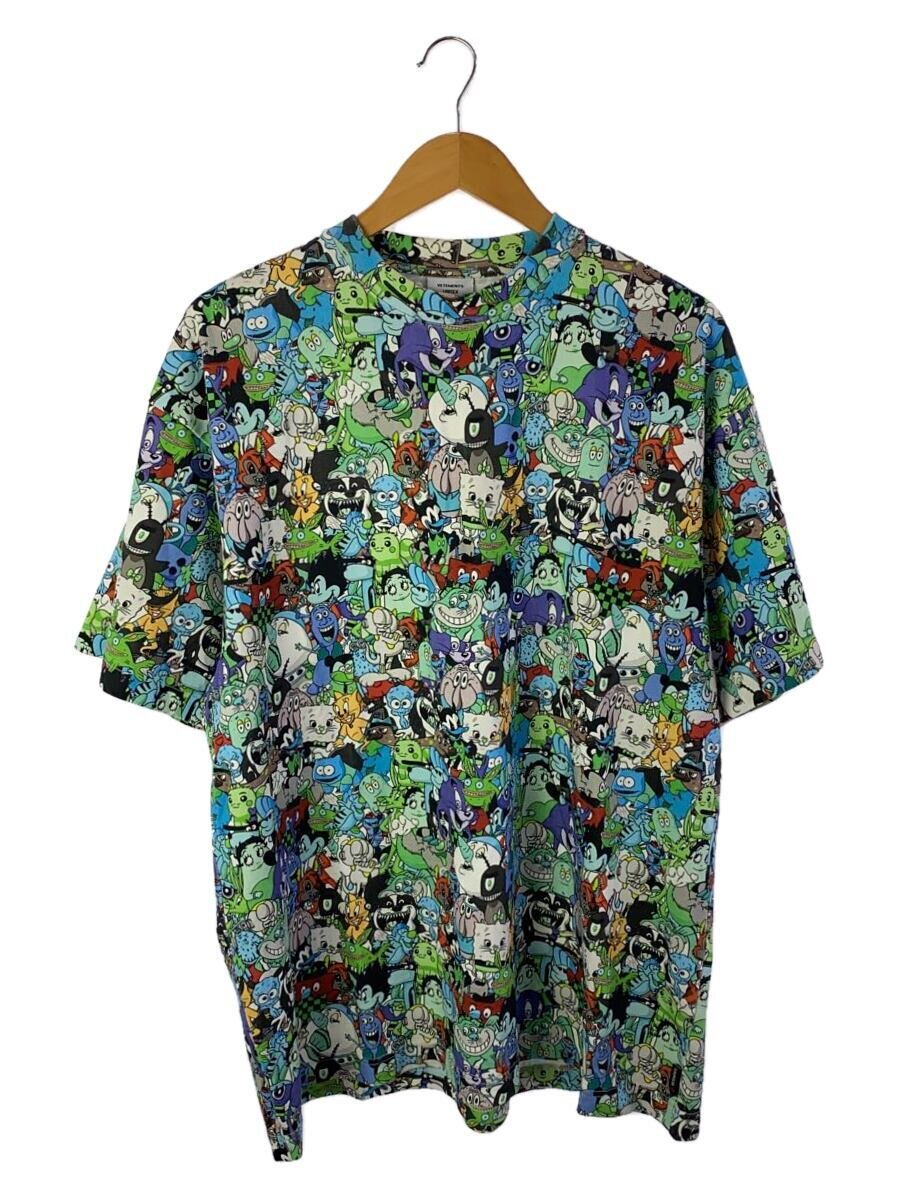 【中古】VETEMENTS◆Cartoon Mania/Tシャツ/XS/コットン/マルチカラー/総柄/ue51tr850c【メンズウェア】