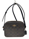 【中古】COACH◆ミニ・カメラバッグ_シグネチャー_ブラックレザー/レザー/BRW/総柄【バッグ】