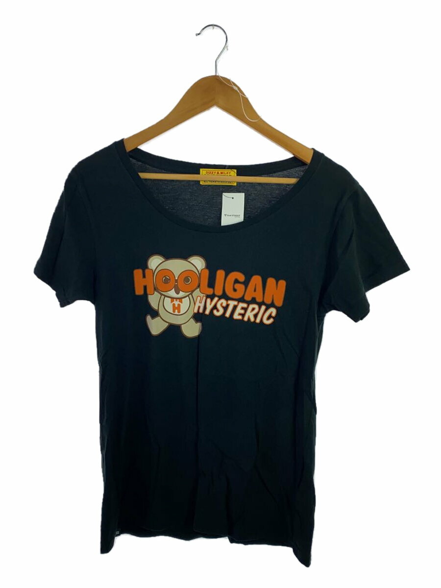 【中古】HYSTERIC GLAMOUR◆Tシャツ/FREE/コットン/BLK/01232CT02//【レディースウェア】