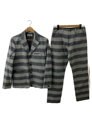 【中古】MOSODELIA◆セットアップ/S/コットン/GRY/ボーダー/14AW-O-002【メンズウェア】 【中古】MOSODELIA◆セットアップ/S/コットン/GRY/ボーダー/14AW-O-002【メンズウェア】