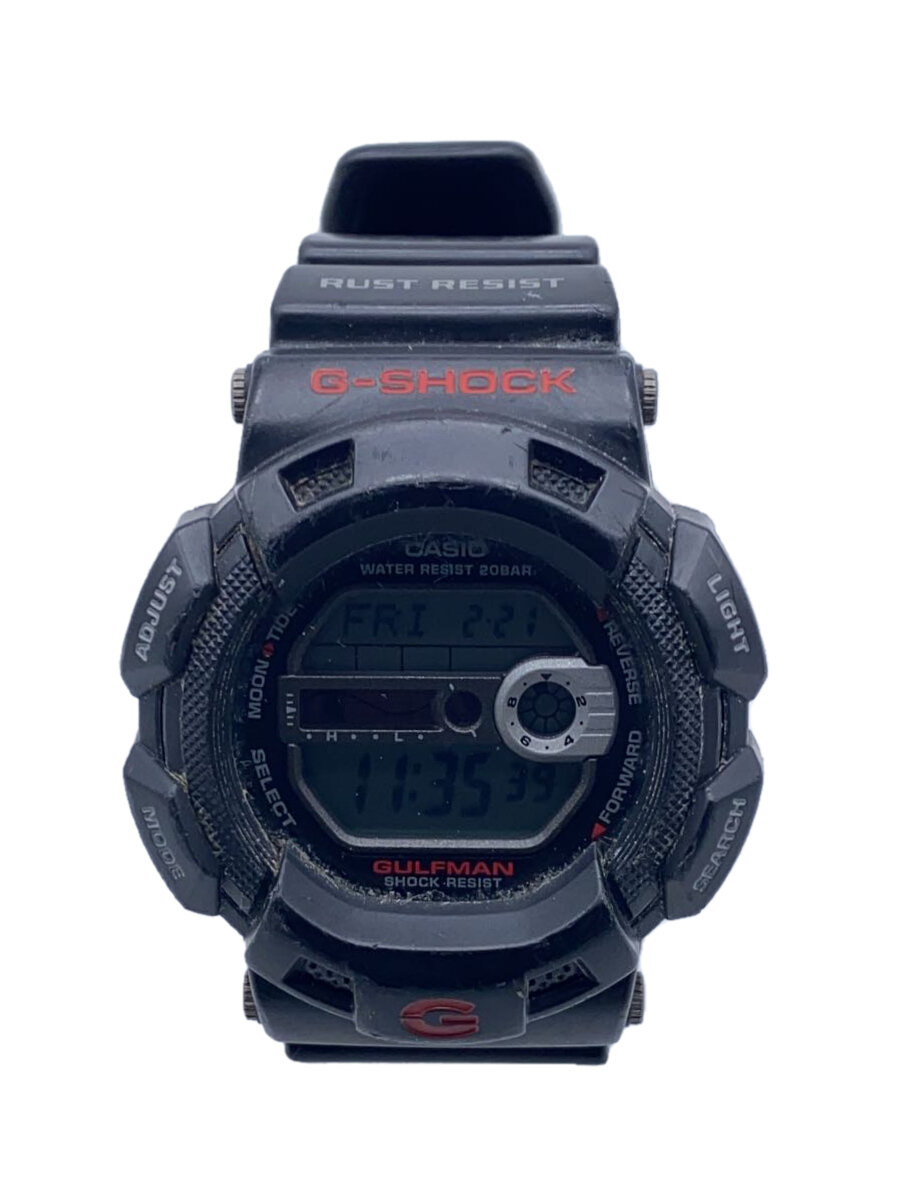 【中古】CASIO◆クォーツ腕時計・G-SHOCK/デジタル/ラバー/BLK/BLK【服飾雑貨他】