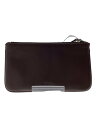 【中古】COACH◆ポーチ/レザー/BRW/無地【バッグ】