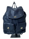 【中古】COACH◆リュック/レザー/NVY/無地/F37410【バッグ】