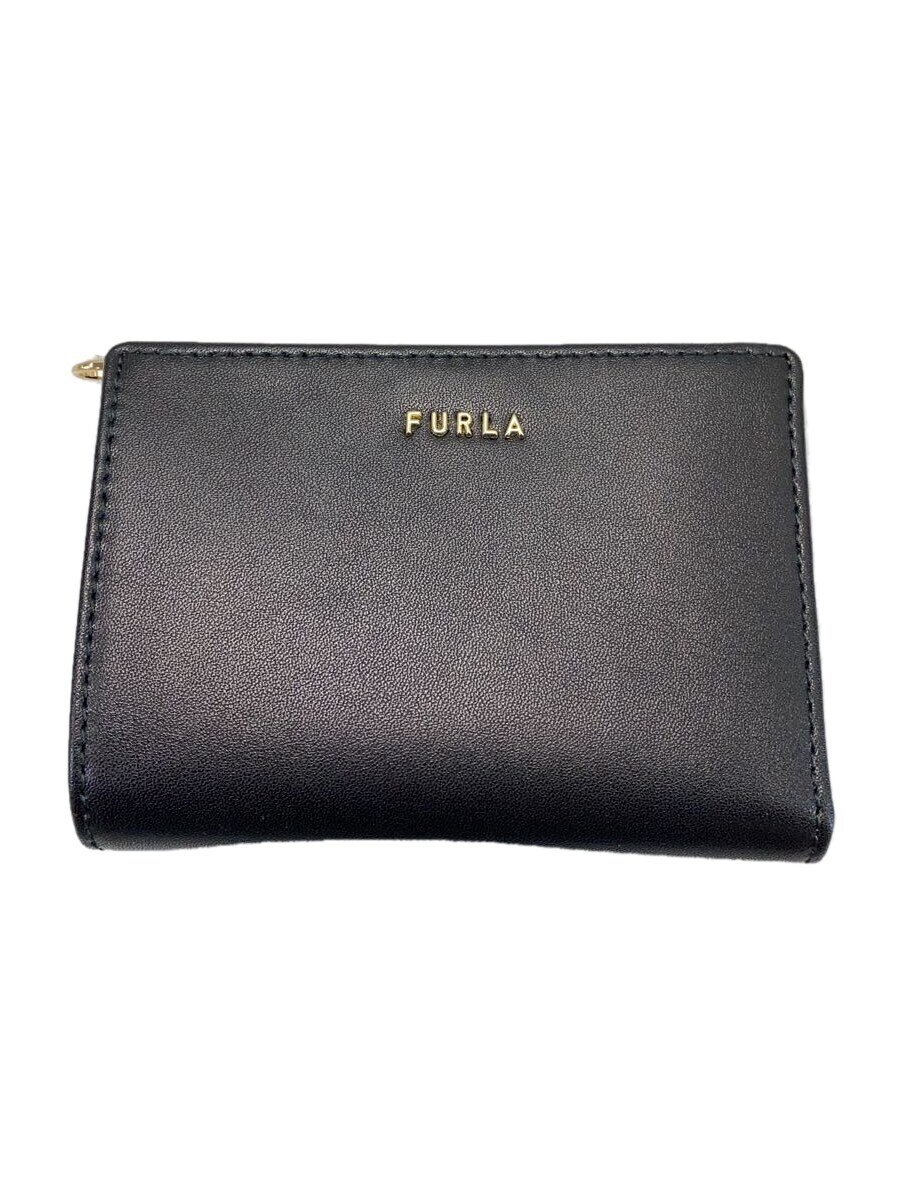 【中古】FURLA◆2つ折り財布/レザー/BLK/レディース/PCK5CL0【服飾雑貨他】