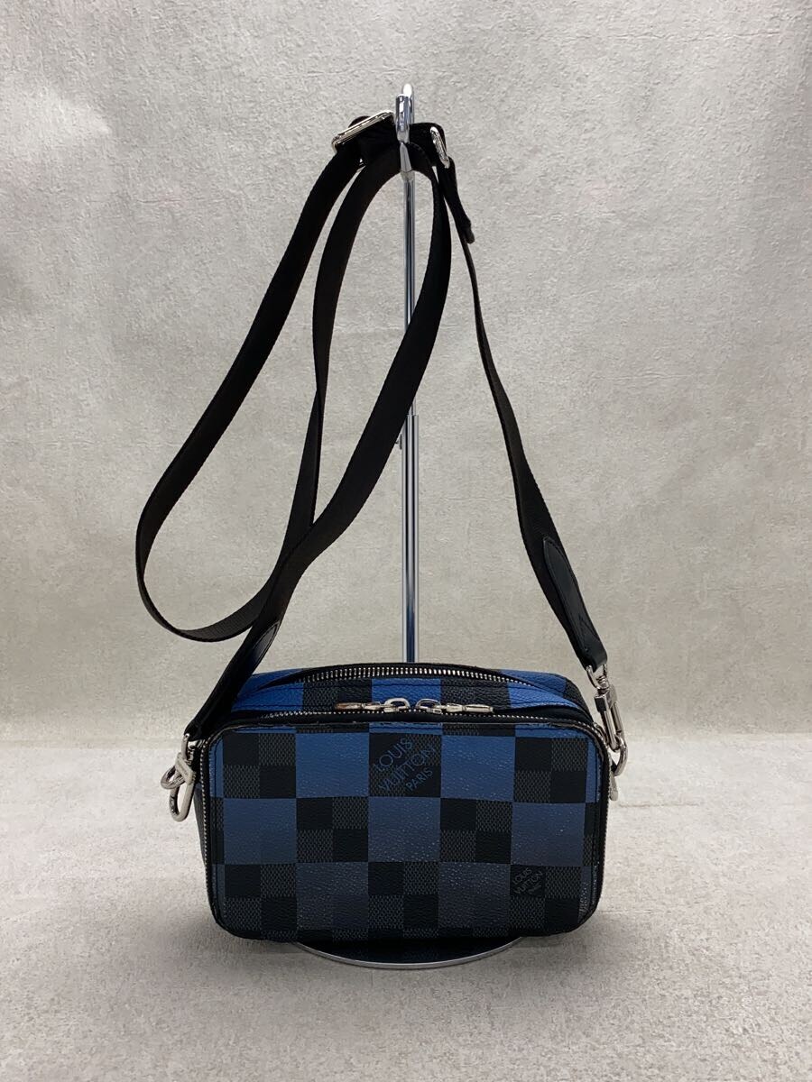 【中古】LOUIS VUITTON◆N60414/ダミエ/ウェアラブルウォレット/ショルダーバッグ/PVC/BLU/総柄/LV/ロゴ【バッグ】