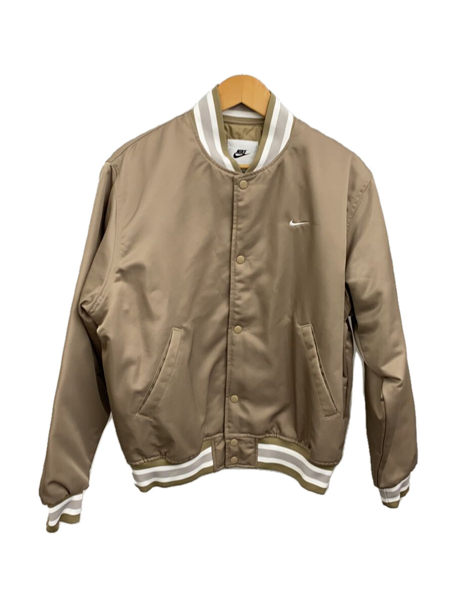 【中古】NIKE◆SATIN DUGOUT JACKET/ジャケット/M/ポリエステル/BEG/DX0659-247【メンズウェア】