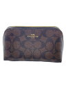 【中古】COACH◆ポーチ/PVC/BRW/総柄/シグネチャー/F53385【バッグ】