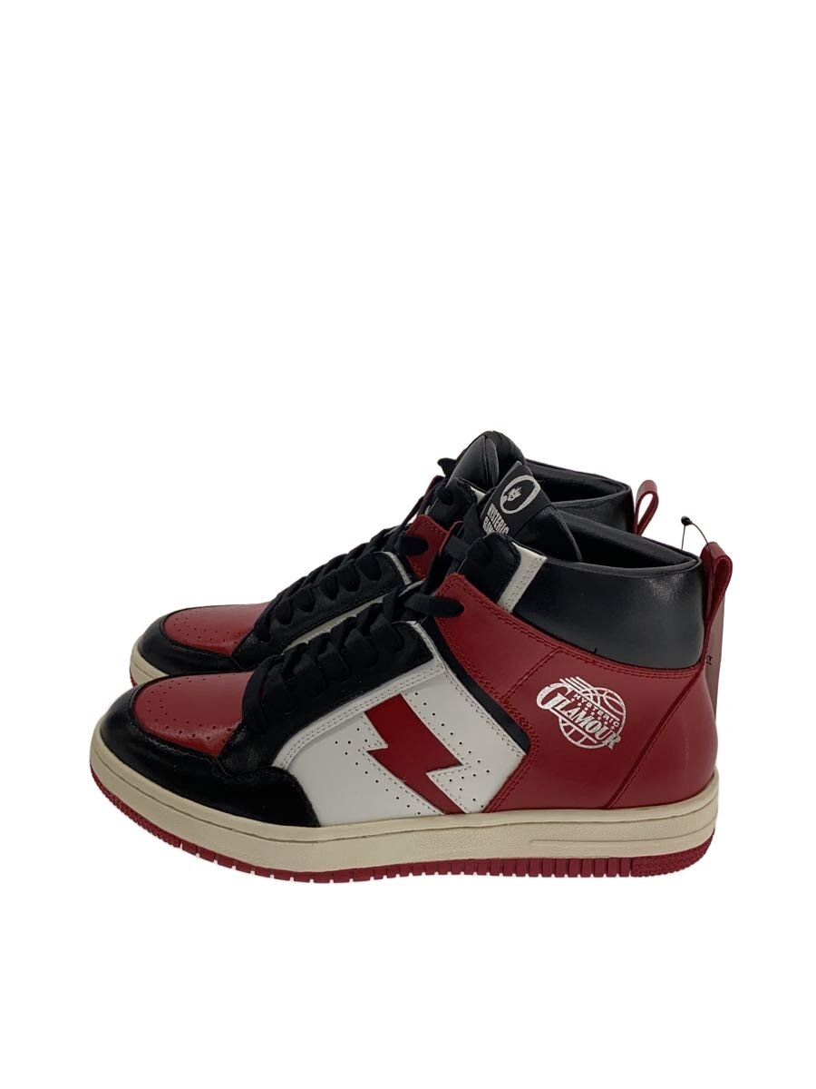 【中古】HYSTERIC GLAMOUR◆ハイカットスニーカー/26cm/RED/牛革/02201QS02/? NULL ?【シューズ】(4.0)