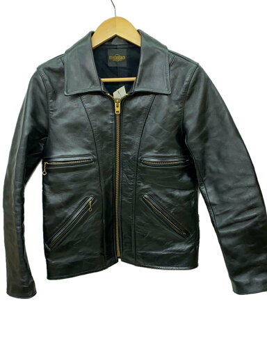 【中古】FINE CREEK LEATHERS◆シングルライダースジャケット/36/馬革/BLK/無地/ACJK012【メンズウェア】 【中古】FINE CREEK LEATHERS◆シングルライダースジャケット/36/馬革/BLK/無地/ACJK012【メンズウェア】