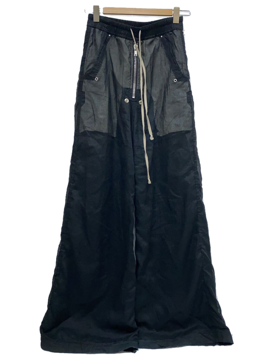 【中古】Rick Owens◆24SS/WIDE BELA PANTS/コットンガーゼレイヤート/46/コットン/BLK/RR01D3366-OR【メンズウェア】