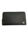 【中古】BVLGARI◆ラウンドファスナーウォレット/長財布/レザー/BLK/メンズ/284230【服飾雑貨他】