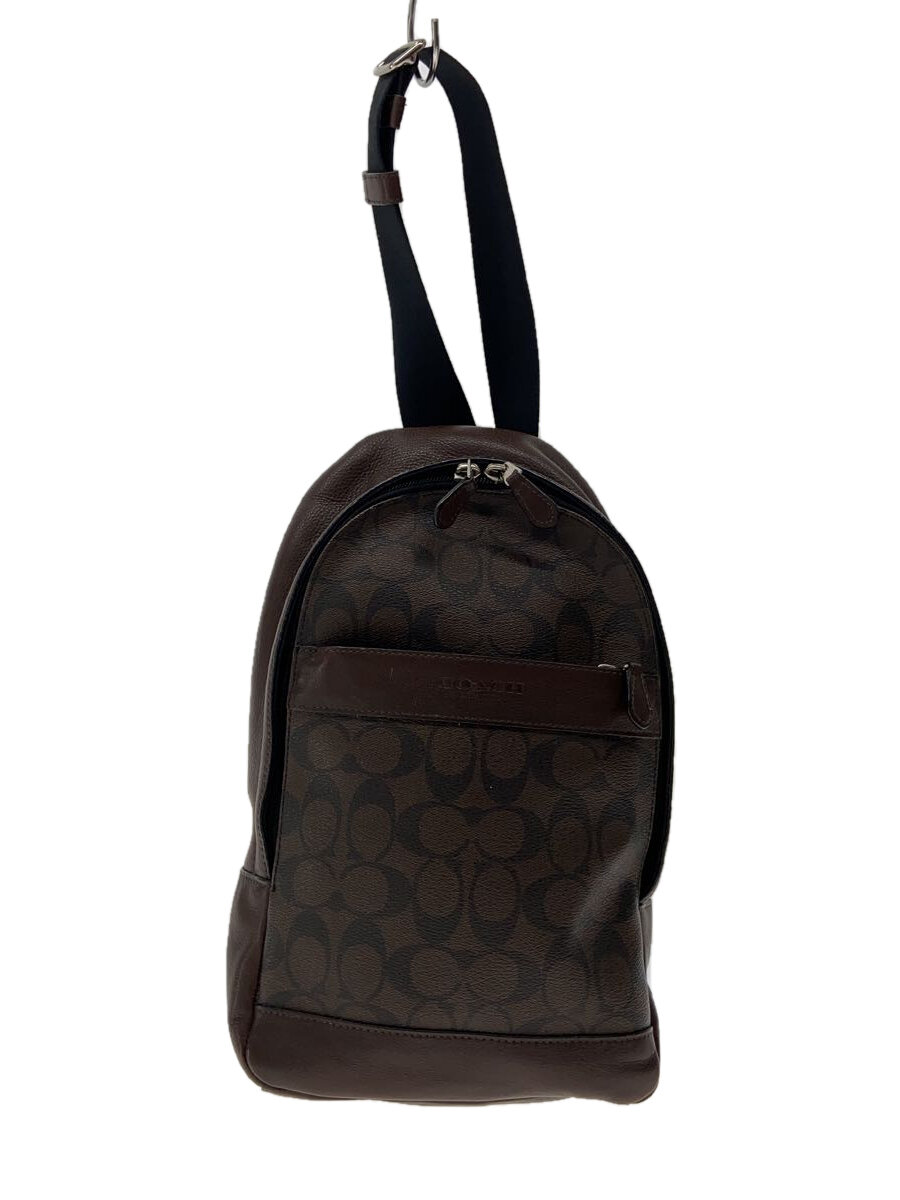 COACH - 【中古】COACH◆シグネチャーボディバッグ/PVC/ブラウン/総柄/F72043//【バッグ】