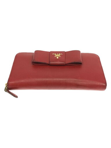 【中古】PRADA◆長財布/レザー/RED/無地/レディース//【服飾雑貨他】 【中古】PRADA◆長財布/レザー/RED/無地/レディース//【服飾雑貨他】