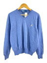 POLO RALPH LAUREN◆セーター(薄手)/XL/ウール/BLU/無地