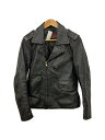 【中古】Indian Motorcycle◆ダブルライダースジャケット/38/牛革/BLK【メンズウェア】