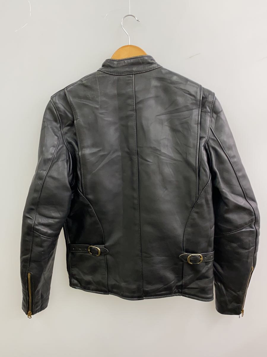 【中古】VANSON◆シングルライダースジャケット/36/レザー/BLK【メンズウェア】